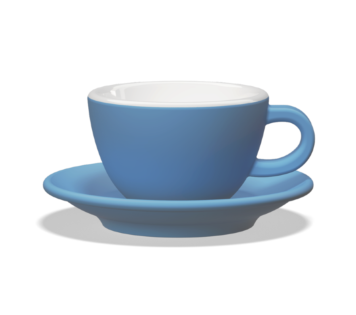 "TULIPANO" 210ml Cappuccino Cups - blue matte